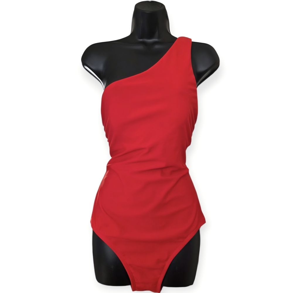 💙Kona Sol Red One-Shoulder Swimsuit☆